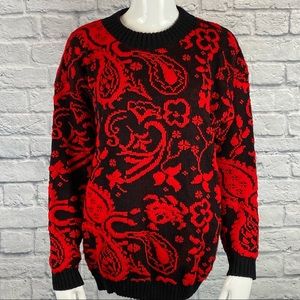 Vintage 1980s Floral and Paisley Turning Point Sweater